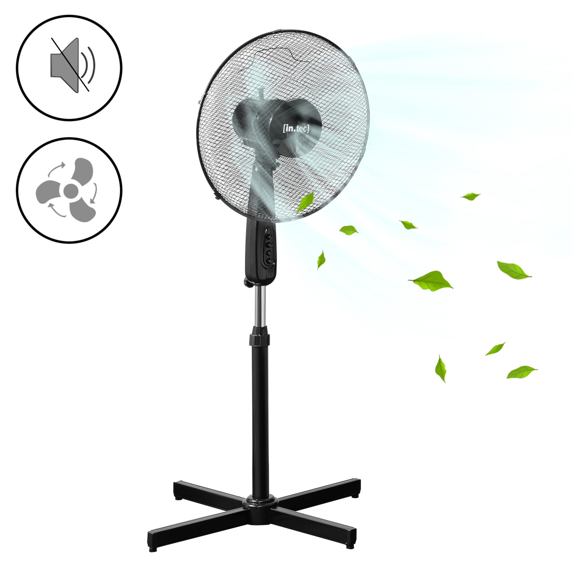 Obrázok [in.tec] Stojanový ventilátor ABVF-1804 čierny