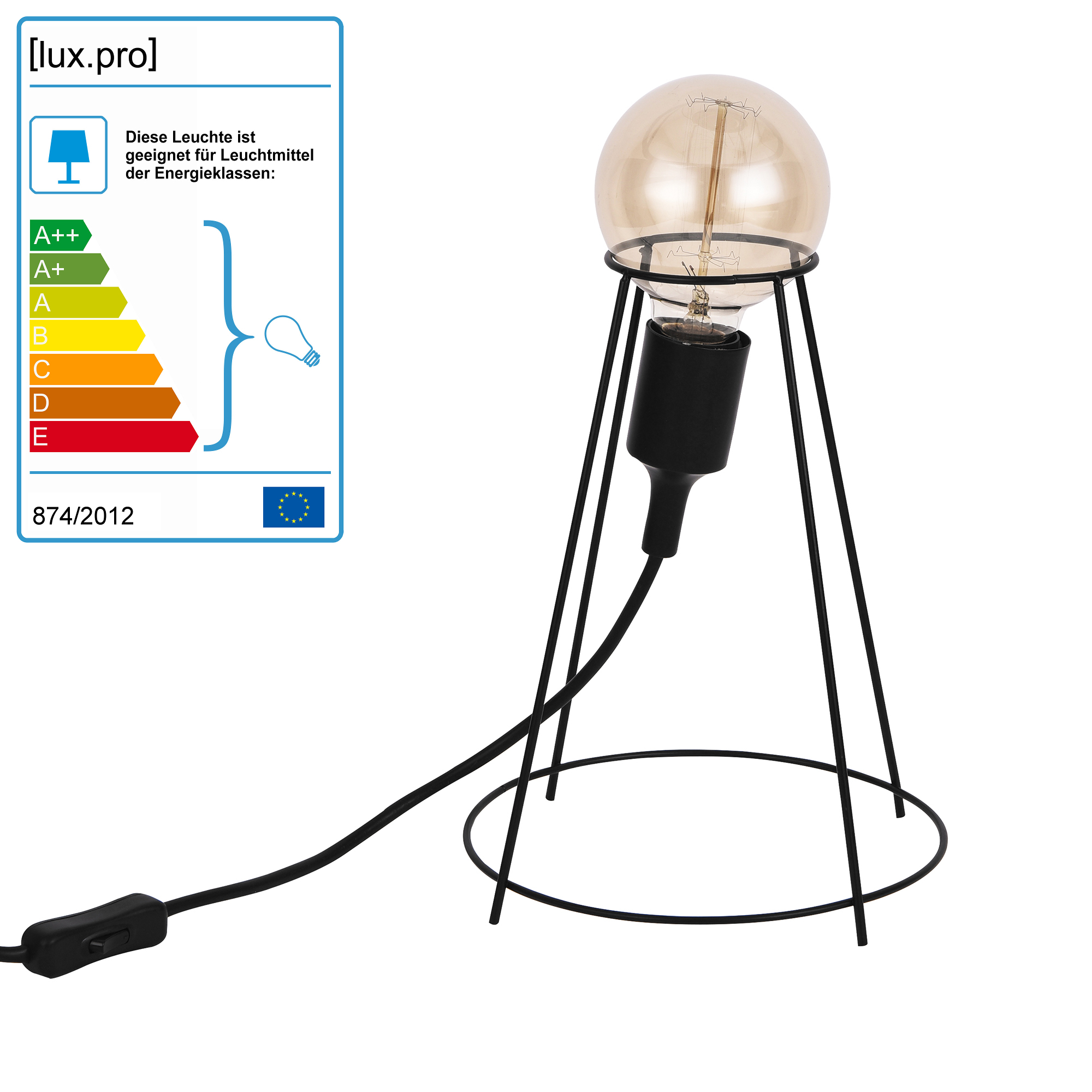 Obrázok [lux.pro]® Dizajnová stolná lampa 'Sydney' - 1 x E27, max. 60W