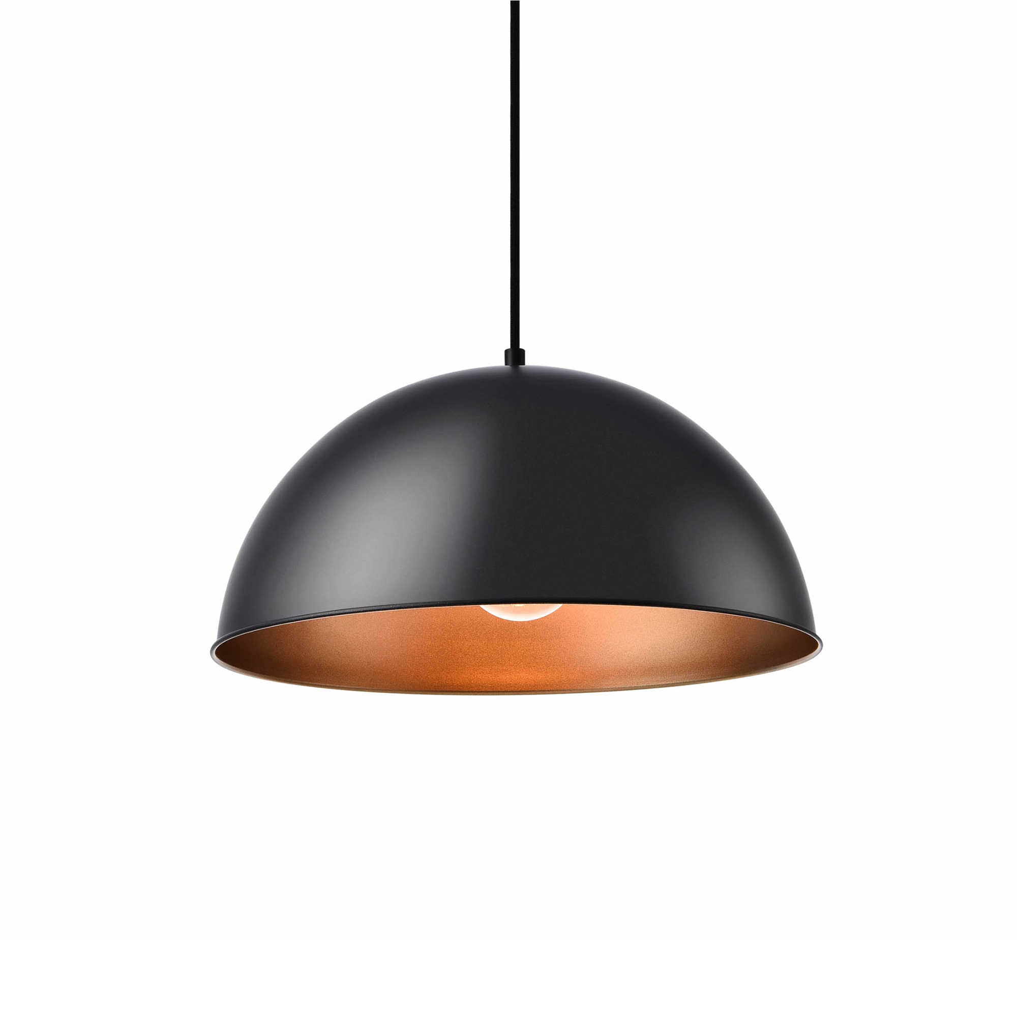 Obrázok [lux.pro]® Dekoratívna dizajnová design závesná lampa HT169907 - čierna / meď (1 x E27)