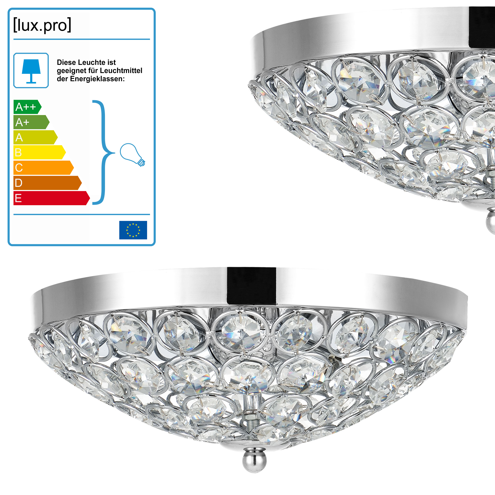 Obrázok [lux.pro]® Elegantné stropné svietidlo - Softila - chrómové (2 x G9)