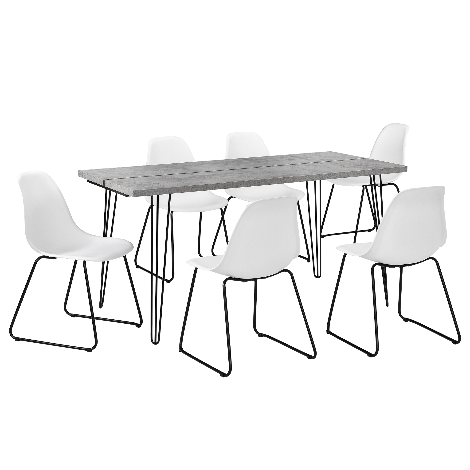 En Casa Dining Table 160x75cm Kitchen Table Dining Table Hairpin Legs Concrete Effect Ebay