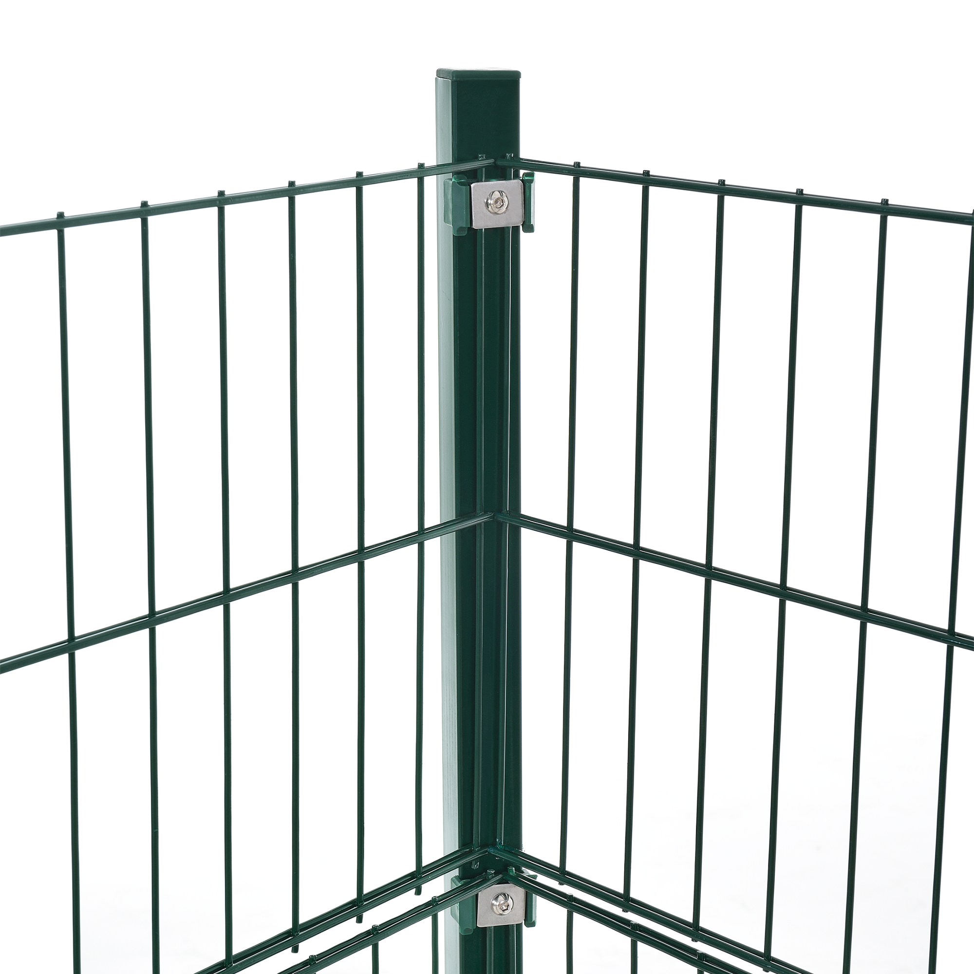 Pro.tec Garden Fence Fencing 6x2m Green Double Bar Mat Fence With